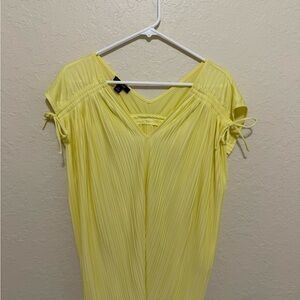 Alfani Light Yellow Pleated Blouse
